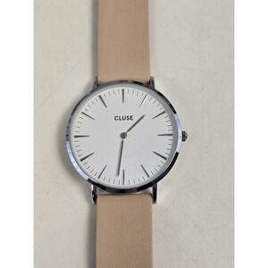 Cluse La Boheme 38mm Women's Watch‎ Silver Stainless Nude Leather CL18231 NEW